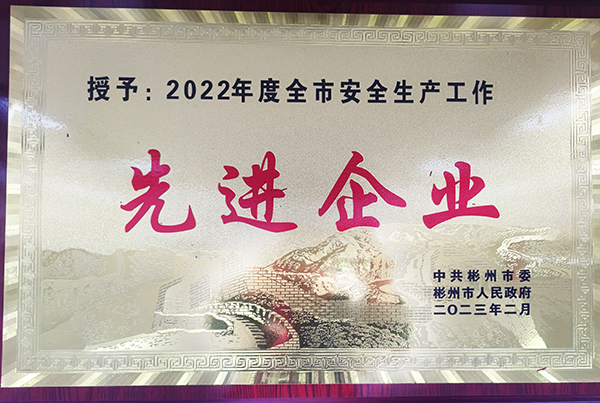 2月27日彬州公司榮獲彬州市2022年度安全生產先進企業(yè)(副圖）.jpg
