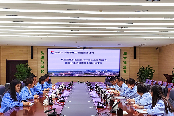 2023年6月16日  法律審計(jì)部人員 段進(jìn)元  王穎莉  楊?lèi)?ài)玲  王翠翠，王宏宏，前往蒲城清潔能源化工有限責(zé)任公司對(duì)標(biāo)交流，蒲城清潔能源化工有限責(zé)任公司審計(jì)部部長(zhǎng)劉廣林、法律風(fēng)控部部長(zhǎng)曹磊等人員參加座談會(huì)。.jpg