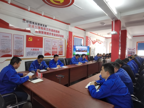 2025年3月，在支部學(xué)習(xí)會(huì)之余，計(jì)控電儀部黨支部書(shū)記王文波帶領(lǐng)黨員領(lǐng)導(dǎo)干部認(rèn)真梳理一二期檢修項(xiàng)目計(jì)劃.jpg